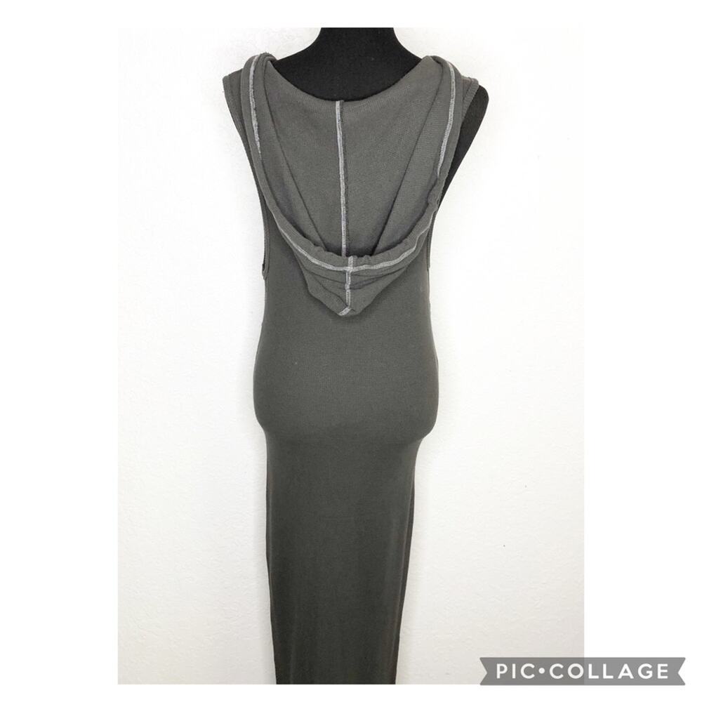 R&R Surplus charcoal gray hooded thermal tank maxi dress size Medium NWT - Picture 16 of 16